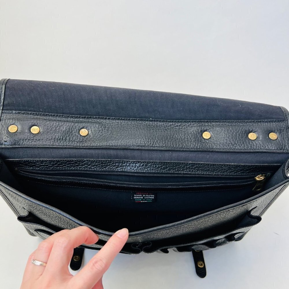IL Bisonte Vintage Leather double sides Briefcase, Black - Picture 12 of 16